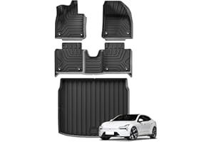 Smabee Fußmatten & Kofferraummatte kompatibel mit 2023 2024 Polestar 4 Cargo Rear Trunk Cargo Liner Protector Mat TPE Protector Pad Allwetter Wasserdicht Schwarz