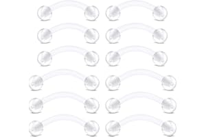 Briana Williams Clear Piercing Retainers Jewellery Plastic Nose Studs Rings Lip Labret Tongue Barbell Belly Eyebrow Bar Tragus Earring for Work