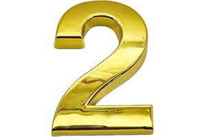 NanTun Numero civico 3D dorato numero 2 autoadesivo 5 pollici adesivi per porte e cassette postali hotel camera appartamento ufficio auto camion