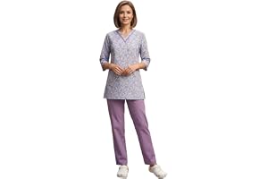 Housemaid/Nanny/Babysitter/khadama/Set with Floral Print Top and Trousers, V-Neck 3/4 Sleeve/Uniform, COTTON