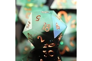 ELIFEL DND Dice Set 7pcs D4 D6 D8 D10 D12 D20 D% Polyhedral Handmade Resin Sharp Edged D&D Dice for Dungeons and Dragons Pathfinder Roll Playing Table Games RPG MTG Games with Gift Box