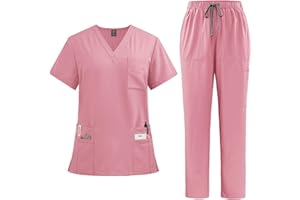 BTBDYDH Tunics Women's Care Scrubs Medical Work Wear Tunic Men's Clinic Dress Scr Top and Trousers for Kasaks Elderly Care Women's Doctor Costume Quick Drying