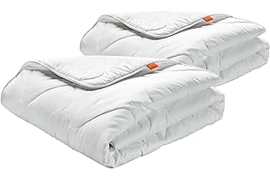 sleepling 191127 Basic 140 Komplet 2 sztuki, Zimowa ciepla duet kołdra z mikrofibry 135 x 200 cm, biala