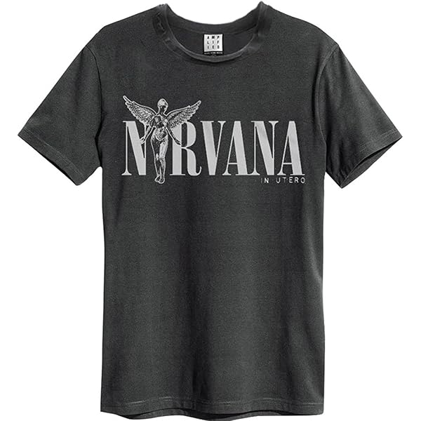Nirvana Something In The Way Mujer Camiseta Azul S 100% Algodón Vorne Bedruckt Regular