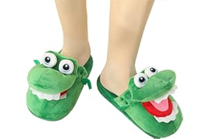 Samuliy Krokodil Mund Hausschuhe - Plüsch Krokodil Hausschuhe Für Damen Und Herren - Zubehör Für Kaltes Wetter Für Teenager, Süßes Geschenk Für Freunde, Nachbarn Und Eltern