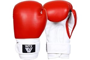 WFX Kids Boxing Gloves for Martial Arts Sparring Junior Mitts Heavy Duty Leather MMA Training Punch Bag Gloves Striking Muay Thai Kick Boxing Boys and Girl