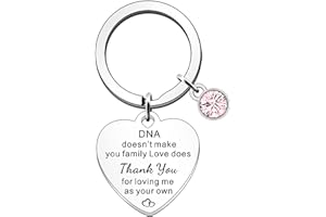 FMCC Mother in Law, Step Mum, Bonus Mother Keyring - Thank You Mum Mothers Day Gift - DNA Doesn't Make You Family, Love Does