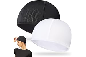 SULIUDAJI 2 Pezzi Copri Casco Summer Motorcycle Helmet Liner Breathable Cotton Under Helmet Summer cap cap Quick Drying Cycling Hat Men Women for Motorcycles, Sottocasco Moto