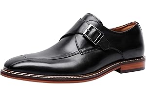 Santimon Chaussures Monk Homme à Boucle de Ville en Cuir Derby Casual Business Chaussure Habillées Loafer Noir Marron