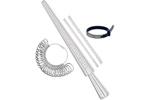WOOPIN Ring Sizer UK Mandrel Measuring Tool Metal Rings Size Gauge Set Measure Women Mens Fingers Jewlery Sizing Tools UK Size with half Size