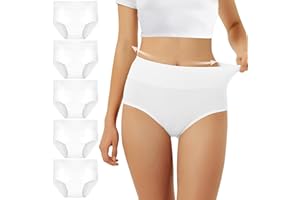 FALARY Mutande Vita Alta Donna in Cotone, Pacco da 5