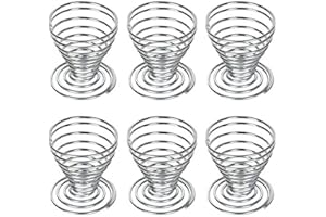 EELABPER Lot de 6 coquetiers en acier inoxydable à ressort - 4,5 x 4,7 cm - Portable et utile
