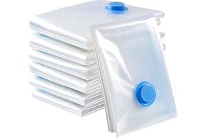 AMZJIMTOP Vacuum Storage Bags for Clothes - 6 Pack 100 X 80cm Extra Large Reusable Clothes Storage Bags Vacuum Sealer Bags with Double Zip Seal Travel Space Saver Bags for Duvets, Bedding, Quilts, Pillows