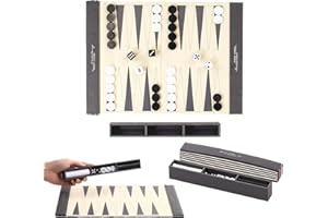 COCOCHEERS Travel Edition Backgammon Game Set,Portable PU Leather Backgammon Board Game,Wrinkle-Resistant Foldable Chess and Checkers,Game Set Suitable for Teenagers,Adults,and Family Gatherings