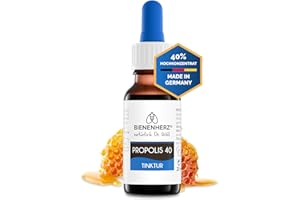 ‎BIENENHERZ Bienenherz® Propolis Tinktur 40% – 20ml – hochkonzentrierte, schadstoffgeprüfte Tropfen – für Haut, Mundraum & mehr – von Imker & Apotheker Dr. Wöll – Made in Germany – mit Pipette