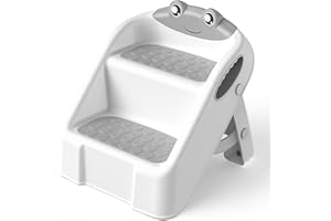 MOMTEND Escabeau Enfant Marche Pied Pliable pour Enfant, Tabouret 2 Marches pour Bébé, Rehausseur Stable, Multifonction et Antidérapant Parfait pour Cusine, Apprentissage, Salle de Bain, de la Propreté