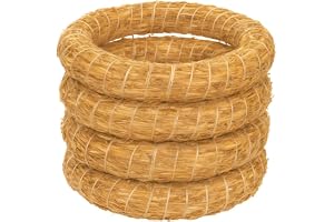 Aqbau® Halmkransar natur 5 stycken Ø 25 cm, 4 cm tjock – kransrål för adventskrans, gör-det-själv, dörrkrans och dekorativa k