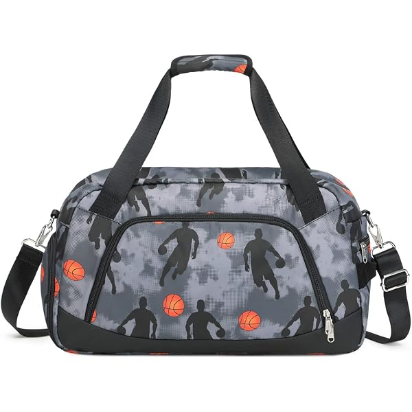 Sac De Sport 3D Basket-ball Pour Enfant – 47x24x20 Cm, En Polyester Imperméable, Léger, Bandoulière Amovible, Pour Filles Et Garçons