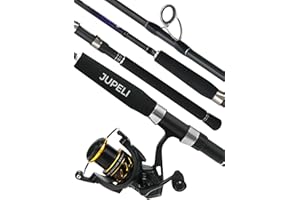 JUPELI Travel Spinning Rod 1.98m/2.1m/2.4m – 4-Piece Predator Heavy Power Fast Action Fishing Pole (Rod Only or Rod & Reel Combo Option) – Portable Gear for Pike, Perch & Trout in Rivers & Lakes