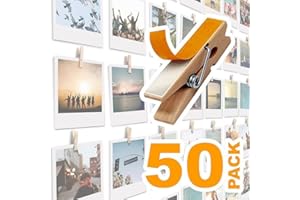 TOROS STORE 50 pack Mini Self Adhesive Clips for Pictures - Poster Hanger Paper Clip Holder for Wall, Photo Cards Hanging Display Office Board & Picture Boards, Artwork Photos Holders Card Hangers Dorm Room Decor