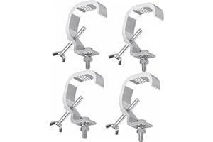 MISKALL Abrazadera para Luz De Escenario, Resistente, Evita Deslizamientos, Kit De Gancho De Lámpara De Escenario De Aluminio Fundido para Foco De DJ, Gancho De Luz con Cabezal Móvil, 4 Uds.