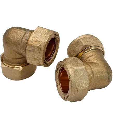 Raccords à Compression WRAS 15mm - Laiton - Lot De 2 - Norme BS EN