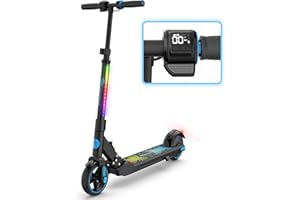 EVERCROSS EV06C Elektroscooter, 6.5'' Faltbarer E Scooter für Kinder 6-12 Jahren, bis zu 15 km/h & 8 km, LED Display, Bunte L