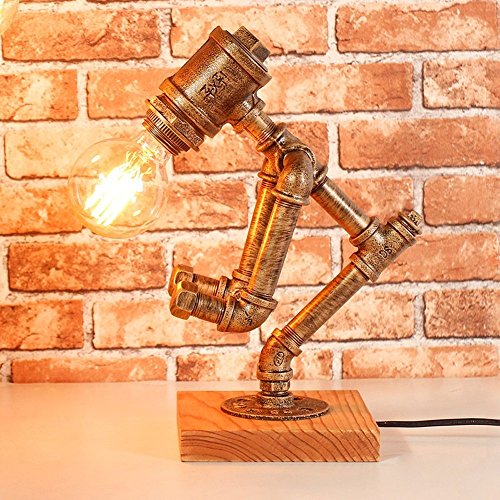 Preisvergleich Produktbild XIXI Dimmbar, Nachttischlampe, Steam Punk Retro Wasser Rohr Roboter Tischlampe, europäischen industriellen Stil, Bar Arbeitszimmer Wohnzimmer Coffee Shop Dekoration Lampe / E27,AB