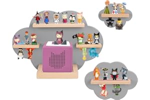 OPERMAXER Tonie Regal Wolke für 30-35 Figuren, 3er Set TonieRegal für Toniebox & Tonies Hörfiguren, Jungen und Mädchen | Perfekte Figuren Aufbewahrung im Kinderzimmer (Grau)
