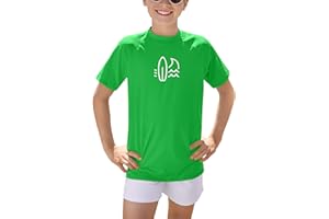 BesserBay Jungen Kurzarm Rundhals UV Shirt Rashguard UPF 50+ Schwimmshirt Kinder Badeshirt 110-160