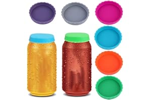 FRDELMA Coperchi per lattine, 6 pezzi Bottiglie Portatile Coperchi Portatile Riutilizzabili per Birra Tappi di Bottiglia Colorati per lattine standard di soda/bevande