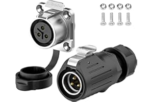 E-WeiChat EW-LP20 Connettore industriale impermeabile IP68 Connettore aeronautico a innesto rapido Connettore circolare Connettore elettrico a sgancio rapido M20 2-12 Poli Presa flangia (3 Poli)