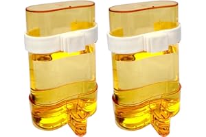 DRAGONX2 Distributore D'Acqua, Per Pappagalli Abbeveratoio per Uccelli All'Aperto Distributore Automatico D'Acqua per Uccelli per Pappagalli, Pappagallini, Piccioncini, Piccione, Fringuelli (2 Pezzi, Giallo)