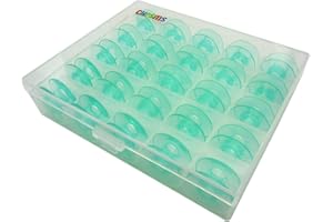 CKPSMS Marca -# 4123078-45 Bobinas verde claro （Sin agujero de rosca) compatible con Viking Husqvarna Group 5 6 7 & White 5811, 5823, 5839, 7700, 9800 Home COSTURA (25 piezas + caja)