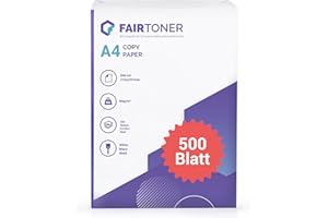 FairToner Kopierpapier Premium 500 Blatt DIN-A4 80g, Weiß Universal Druckerpapier