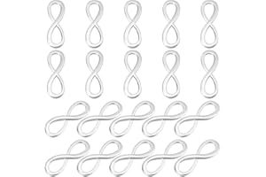 PH PandaHall 20pz Ciondolo Infinito Argento Connettore Infinito in Lega, 30mm Ciondoli Vuoti in Stile Tibetano Simbolo Amore per Creazione di Collana Gioielli Fai Da Te