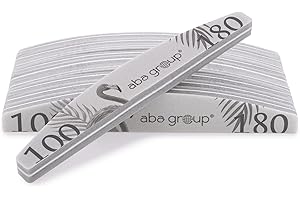 Aba Group Lot de 10 polissoirs à ongles professionnels de qualité supérieure, bloc de polissage, usage unique, manucure, pédicure, demi-lune Premium (100/180)
