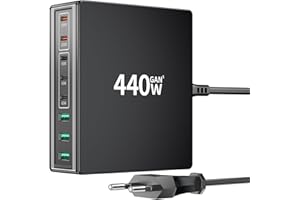 HSSNS USB-C Ladegerät Mehrfach: 440W 8 Ports Schnellladegerät mit 5 USB-C und 3 USB-A, Dual-PD PPS USB Netzteil für MacBook, iPad, iPhone 17/16/15 Serie, Samsung usw