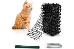 QINERSAW 20 PCS Alfombrilla Antigatos 20 * 15 cm Alfombrilla Antigatos con púas Alfombrilla Antiperros Rejilla Repelente de Gatos para Interiores Alfombrilla Antigatos