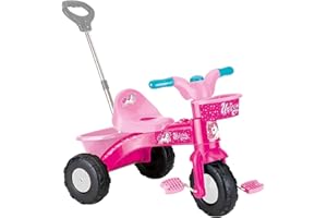 DOLU Einhorn-Kinder-Dreirad Meine erste Fahrt in Rosa – Pedalbetriebenes Dreirad mit Körben für Spielzeug – inklusive Elterngriff, ideal für Kinder ab 24 Monaten