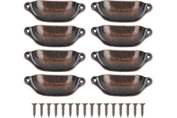 Lådhandtag Skalhandtag Antikt Pull Shell Handtag Halvcirkelformigt Kinesisk Stil Möbellåda Antikt Handtag Medicinskåp Halvcirkel Retro Kinesisk Stil Järnhandtag(Rött