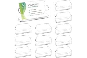 Keboyoe 12 Stück Acryl Visitenkartenhalter Kunststoff Visitenkartenständer Desktop Visitenkartenhalter Transparenter Visitenkarten Halterung Visitenkarten Aufsteller für Ausstellung, Haus und Büro