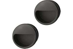 ‎GEDOTEC GedoTec Muschelgriff rund Möbelgriff schwarz Griffmuschel Kunststoff - H1930 | Schrank-Griff-Ø 55 mm | Schiebetürgriff MADE IN GERMANY | 2 Stück - Schiebetür-Muschel für Schubladen & Zimmertüren