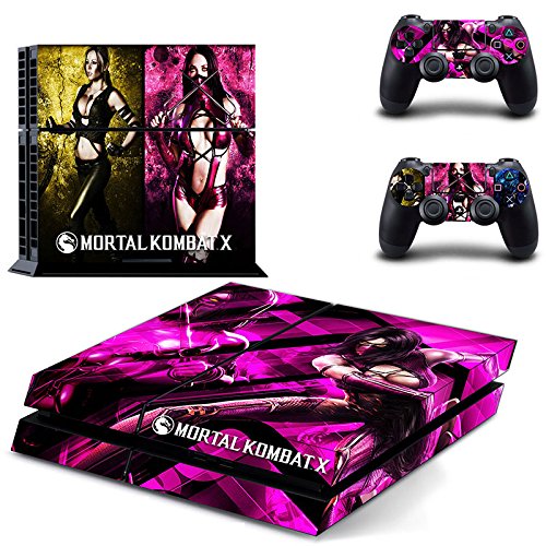 Preisvergleich Produktbild Playstation 4 + 2 Controller Aufkleber Schutzfolie Set - Mortal Kombat X