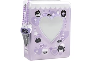 GUOJOZO Mini album fotografico da 7,6 cm, 40 tasche, porta carta fotografica Kpop, cuore d'amore, cavo (Y)