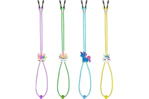 CHEERYMAGIC Kids Glasses Strap, 4PCS Eyeglasses Straps Sunglasses Strap Boy Girl, Unicorn Rainbow Adjuster Eyewear Retainer, Glasses Holder Strap Spectacles Cord Mask Chain Lanyard Cord A9DJSYJD