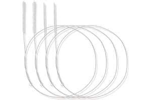 GEEHUA Pack of 4 Hose Brush, 1 m Stainless Steel Bottle Brush Cleaning Brush Set, Extra Long Flexible Thin Pipe Cleaning Brush Set for Cleaning Straws, Fridge Drain