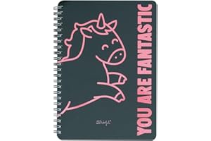 Mr. Wonderful - Notizbuch A5 Einhorn schwarz you are fantastic