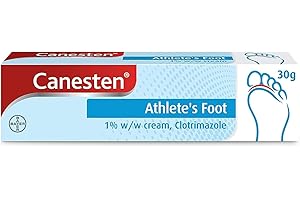 Canesten Athlete’s Foot 1% w/w Cream | Effective Athlete’s Foot Treatment | Soothes Itching | Destroys Athlete’s Foot Fungi | Antifungal Cream | Big pack |30 g (Pack of 1)