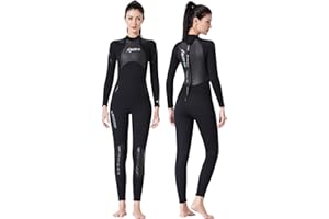 Owntop Wetsuit Women Men 3mm Full Diving Suits - Long Sleeves Back Zip Neoprene Wet Suits, Swimsuit UV Protection for Diving Surfing Snorkeling Watersports